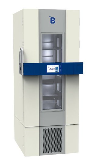 B Medical P500 medicijn / laboratorium koelkast DIN 58345 met glasdeur
